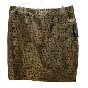 Glitzy gold lame print party skirt